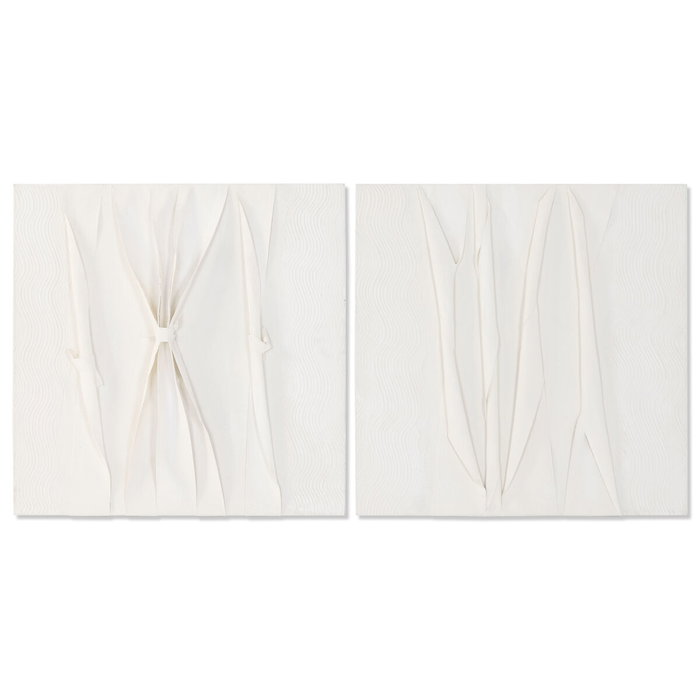 Toile Home ESPRIT Blanc Abstrait Scandinave 60 x 3,5 x 60 cm (2 Unités) Toile Home ESPRIT Blanc Abstrait Scandinave 60 x 3,5 x 60 cm (2 Unités)