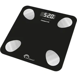 Little Balance 8685 - Kit Duo Pèse-Personne Impédancemètre et Corde à Sauter Connectés, 13 Indicateurs Corporels, 3 Modes, 190 kg / 100 g, Noir