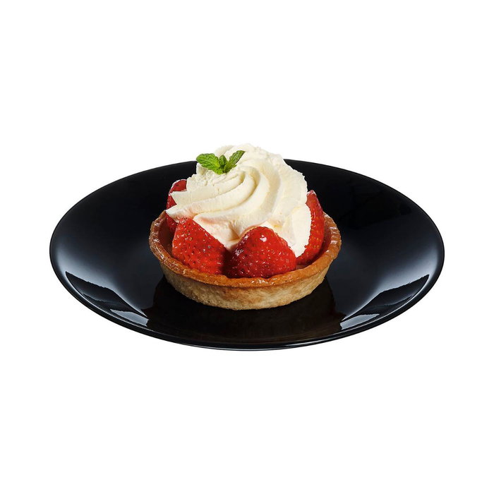 Plato Postre Vidrio Zelie Negro Luminarc 18 cm