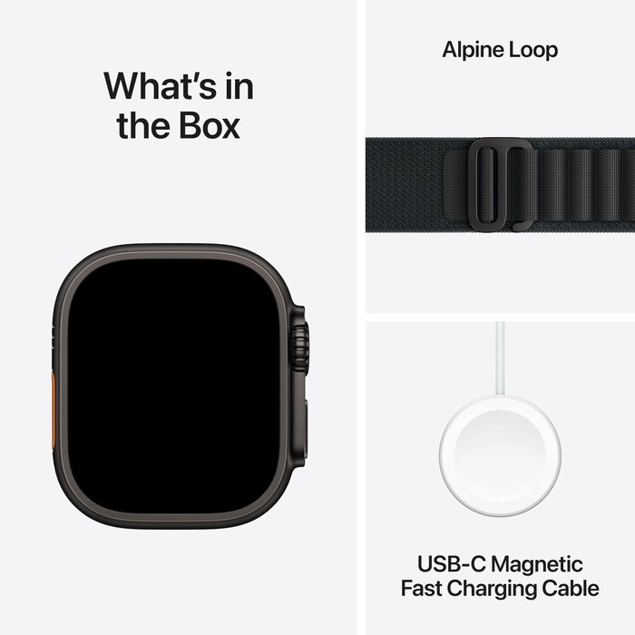 Apple Watch Ultra 3 GPS + Cellular - 49mm - Boîtier Black Titanium - Bracelet Black Alpine Loop - Large