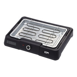 Barbecue électrique Edm noir 2200 W, 40 x 23 cm, thermostat réglable, sécurité