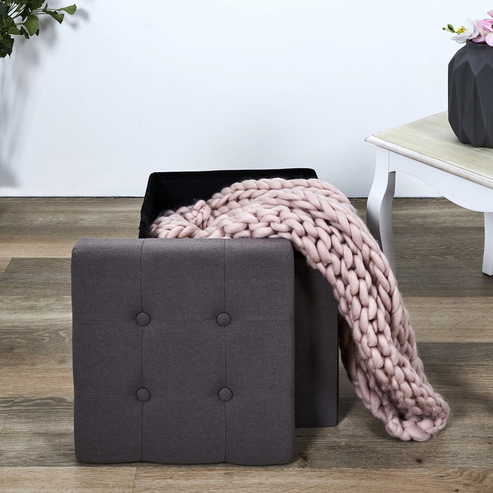 Home Deco Factory Caisse de rangement pliable Eleonor Gris