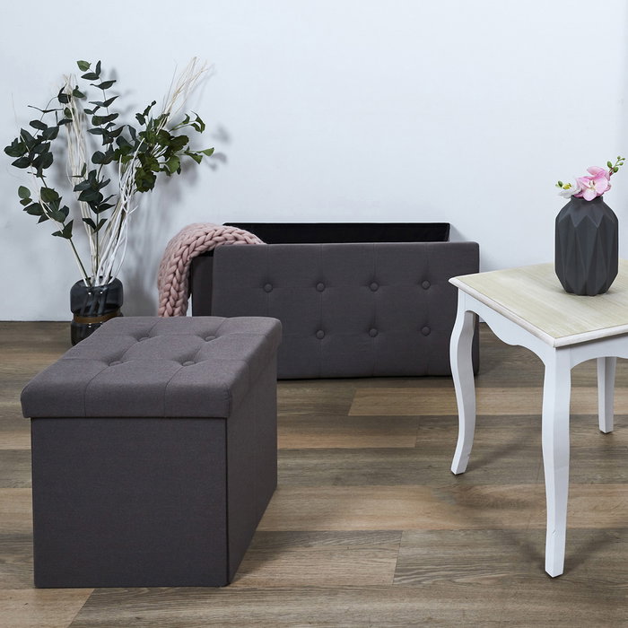 Home Deco Factory Caisse de rangement pliable Eleonor Gris
