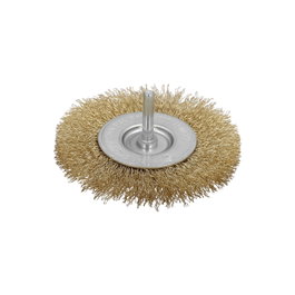 WOLFPACK LINEA PROFESIONAL Disque brosse en acier laitonné Ø 75 mm, tige 1/4 pol.