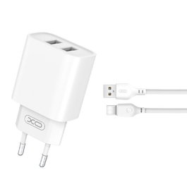 XO Cargador de movil xo 2usb 2.1a + cable tipo c de mobile avec câble type C et 2 ports USB 2.1A