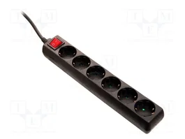 AS SCHWABE Rallonge réseau H05VV-F 6 prises 5m