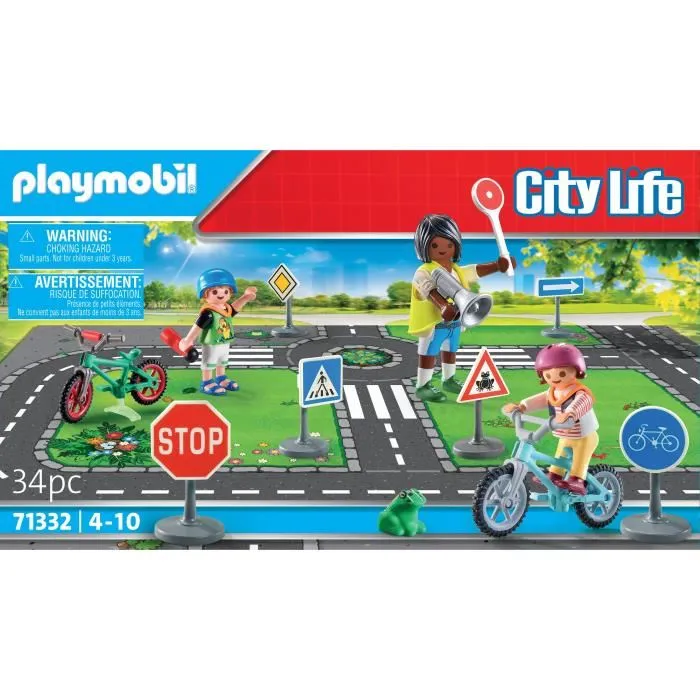 Playmobil 71332 - Classe de sécurité routière, Gamme My Life, 34 Pièces, Jouet Éducatif Dès 4 Ans
