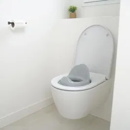 Thermobaby Réducteur de WC LUXE Gris Charme - Apprentissage de la propreté, antidérapant, haut dossier, stable, sans BPA, fabriqué en France
