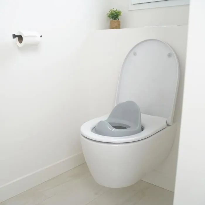 Thermobaby Réducteur de WC LUXE Gris Charme - Apprentissage de la propreté, antidérapant, haut dossier, stable, sans BPA, fabriqué en France Thermobaby Réducteur de WC LUXE Gris Charme - Apprentissage de la propreté, antidérapant, haut dossier, stable, sans BPA, fabriqué en France