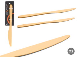 Kinvara Lot de 2 couteaux dorés 4,5 x 23,5 x 1 cm acier inoxydable S-S410 non passe au lave-vaisselle (Set de 36)
