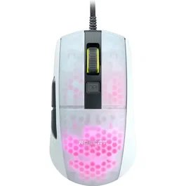 ROCCAT Burst Pro Souris de Jeu Optique Ultra-légère (68g), Coque Alvéolée Translucide, Capteur Owl-Eye 16000 DPI, Titan Switch, Blanc
