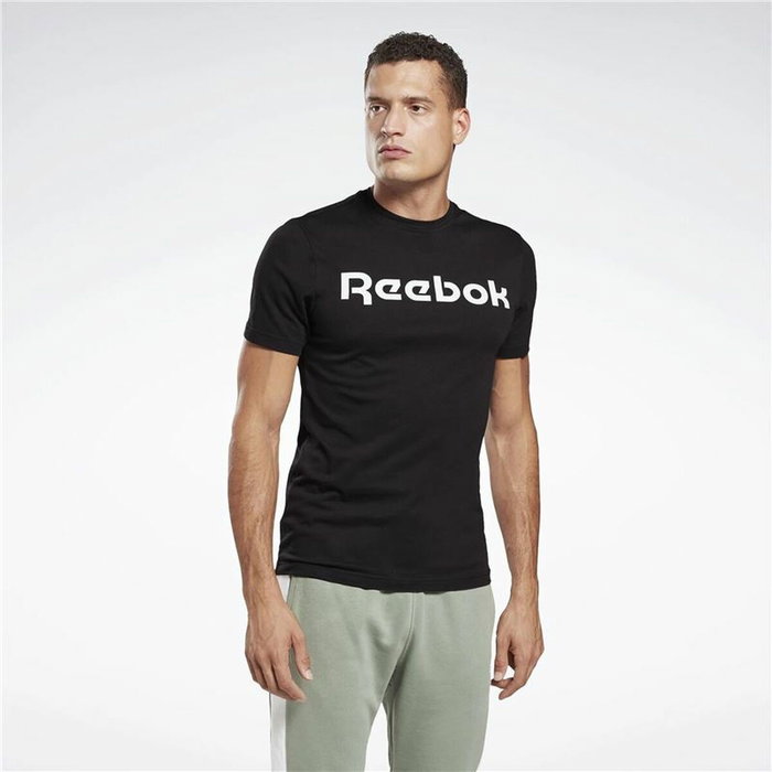 T-shirt à manches courtes homme Reebok Graphic Series Linear Logo Noir T-shirt à manches courtes homme Reebok Graphic Series Linear Logo Noir
