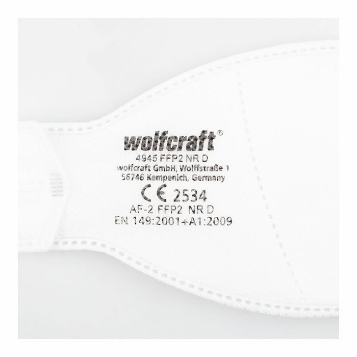 Wolfcraft Masque Respiratoire de Protection 4945000 FFP2, 2 Pièces