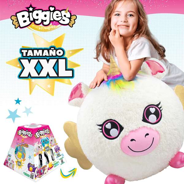 Color Baby Peluche Biggies - Peluche gonflable qui grossit x10, 51,5 cm, avec pompe à air, peluche douce, modèles assortis Color Baby Peluche Biggies - Peluche gonflable qui grossit x10, 51,5 cm, avec pompe à air, peluche douce, modèles assortis