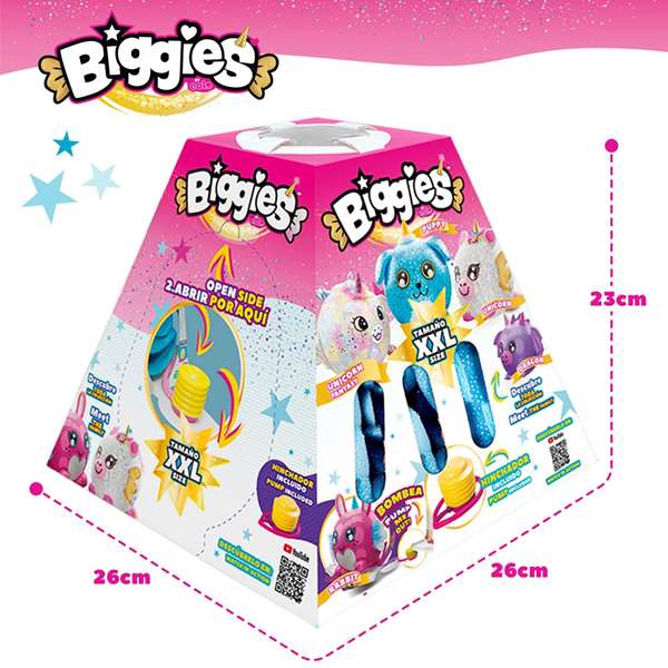 Color Baby Peluche Biggies - Peluche gonflable qui grossit x10, 51,5 cm, avec pompe à air, peluche douce, modèles assortis Color Baby Peluche Biggies - Peluche gonflable qui grossit x10, 51,5 cm, avec pompe à air, peluche douce, modèles assortis