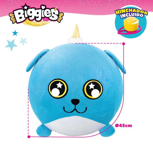 Color Baby Peluche Biggies - Peluche gonflable qui grossit x10, 51,5 cm, avec pompe à air, peluche douce, modèles assortis Color Baby Peluche Biggies - Peluche gonflable qui grossit x10, 51,5 cm, avec pompe à air, peluche douce, modèles assortis