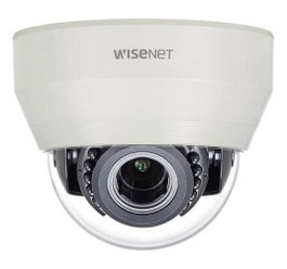 Hanwha Wisenet Caméra Dôme IR 2MP Full HD 1080p, Vari-focale 3.2~10mm, IP66, IK10, Blanc Ivoire