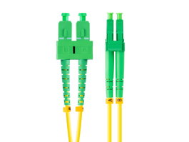 Lanberg FO-SALA-SD11-0020-YE Câble Fibre Optique SC/APC vers LC/APC 2m G.657.A1 Jaune