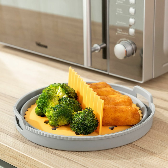 Pack Friteuse à Air avec Balance et Panier en Silicone Pliable pour Friteuses à Air InnovaGoods