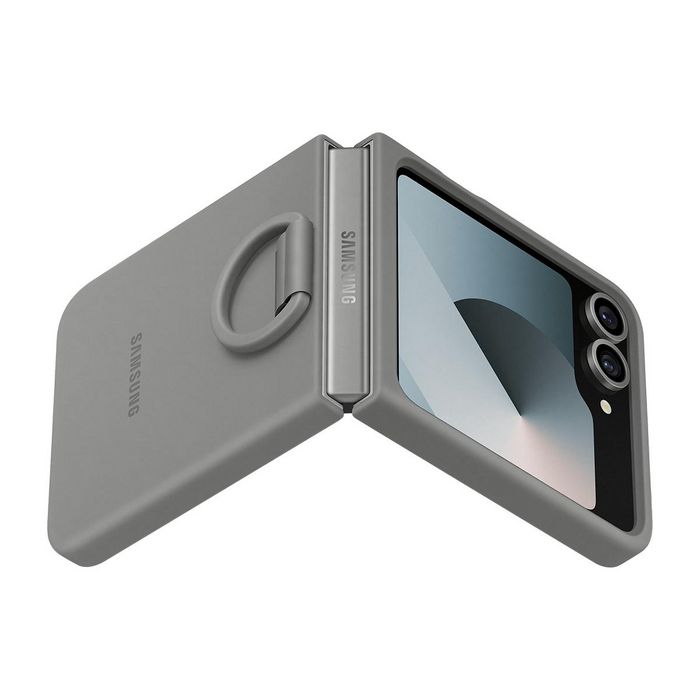 Samsung Coque en silicone avec anneau pour Galaxy Z Flip6 et Z Flip7 FE - Prise en main sûre et coloris tendance