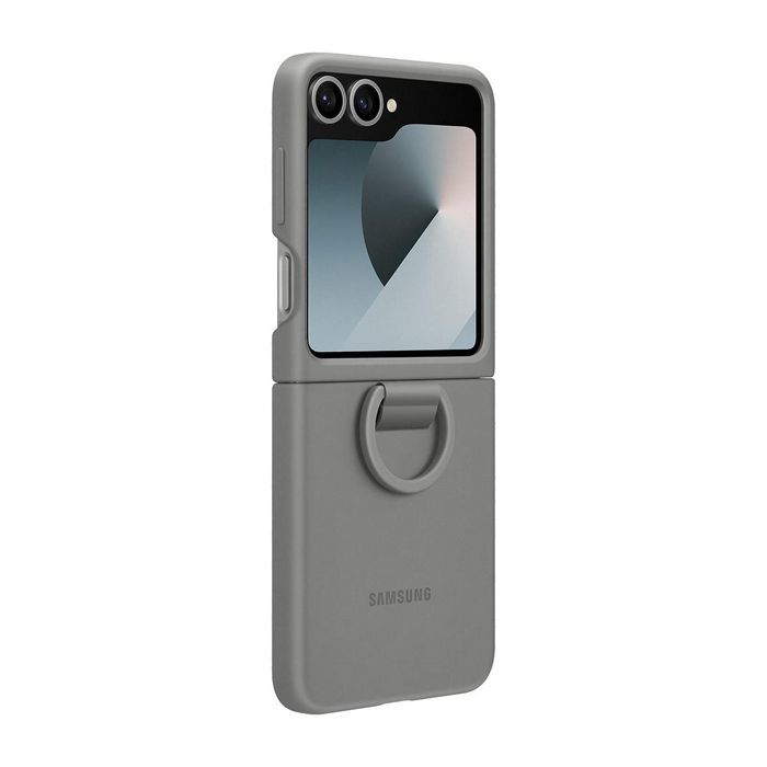 Samsung Coque en silicone avec anneau pour Galaxy Z Flip6 et Z Flip7 FE - Prise en main sûre et coloris tendance
