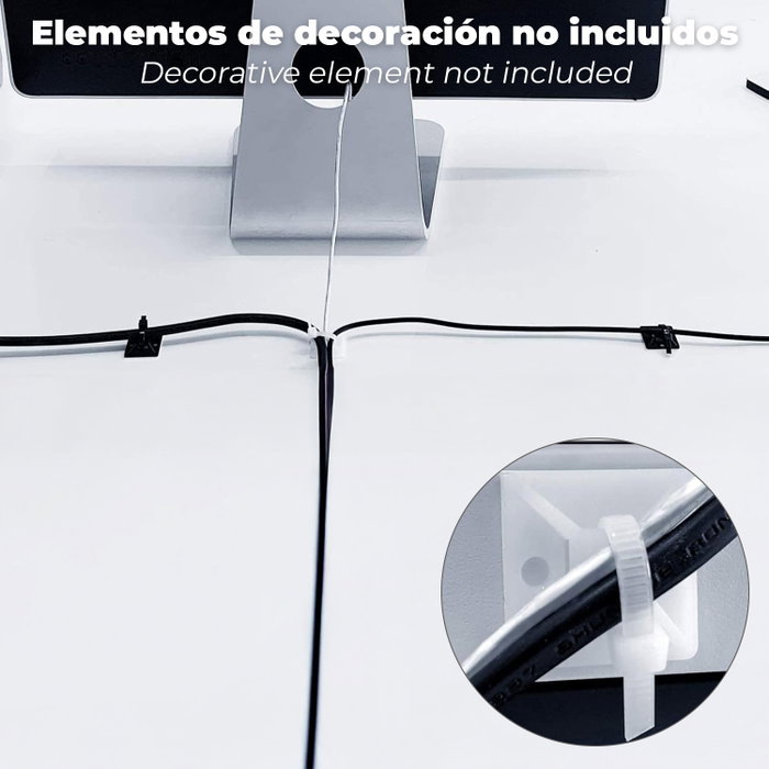 WOLFPACK LINEA PROFESIONAL Base Adhésive Pour Colliers de Serrage 19x19 mm, Blanche, 100 Unités