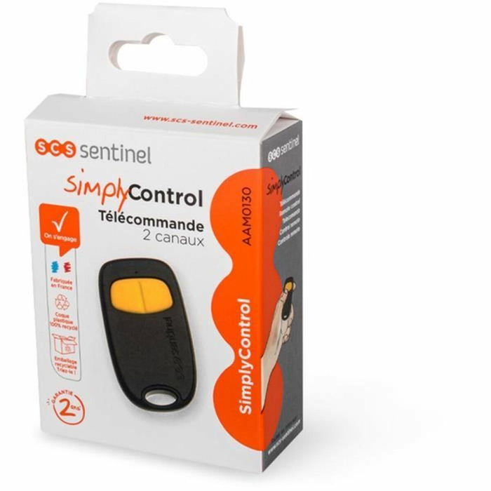Scs Sentinel Télécommande SimplyControl 2 canaux Jaune Scs Sentinel Télécommande SimplyControl 2 canaux Jaune
