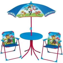 Fun House - Set salon de jardin Pat Patrouille pour enfant, 1 table + 2 chaises pliables, 3 ans et plus