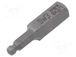 WERA Embout de tournevis Hex sphérique 3 mm 1/4 inch