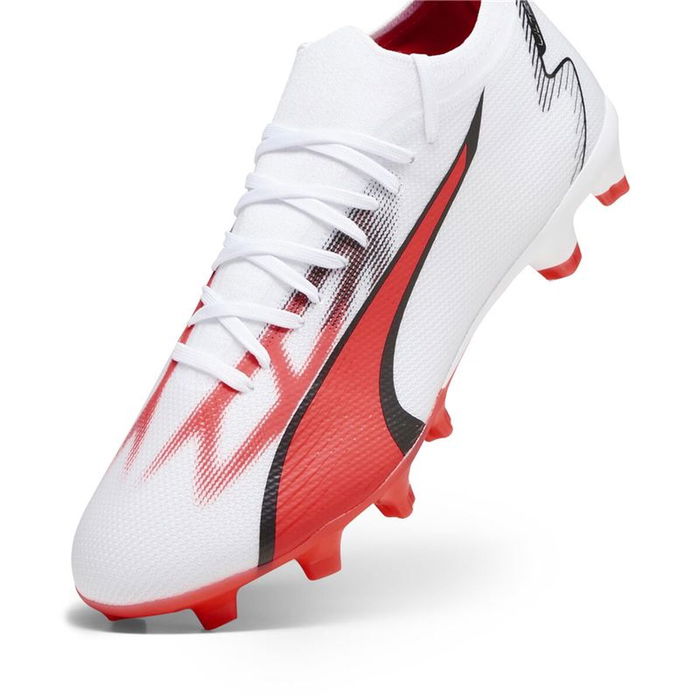 Chaussures de Football pour Adultes Puma Ultra Match Fg/Ag Blanc