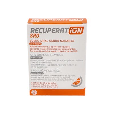 RECUPERAT-ION Suero Oral Sabor Naranja 4 sbrs. RECUPERAT-ION Suero Oral Sabor Naranja 4 sbrs.