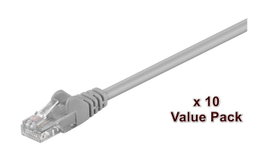 MicroConnect Câble réseau CAT5e U/UTP 0,5m, Gris VALUEPACK (10 pièces)