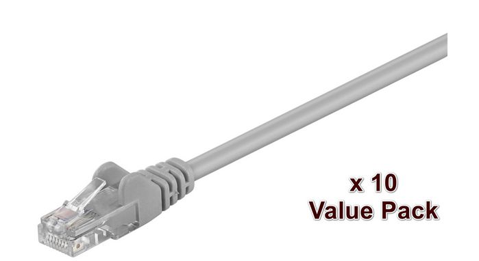 MicroConnect Câble réseau CAT5e U/UTP 0,5m, Gris VALUEPACK (10 pièces) MicroConnect Câble réseau CAT5e U/UTP 0,5m, Gris VALUEPACK (10 pièces)