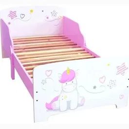 Fun House Lit licorne enfant 140x70 cm avec lattes - Décoration chambre fille à partir de 3 ans en MDF