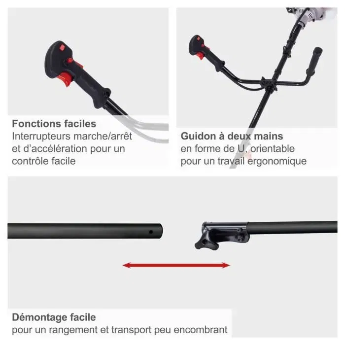 Scheppach Débroussailleuse Thermique 2 en 1 BCH3300PB, 32,6 cm³, avec Deuxième Bobine et Harnais d'Épaule