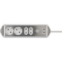 Brennenstuhl Estilo Corner Multiprise 4 voies Argent/Blanc