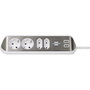 Brennenstuhl Estilo Corner Multiprise 4 voies Argent/Blanc