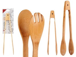KINVARA Ensemble d'ustensiles de cuisine en bambou - 24 pièces