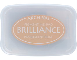 Tsukineko BRILLIANCE Tampon encreur beige perlé effet nacré 95x65mm