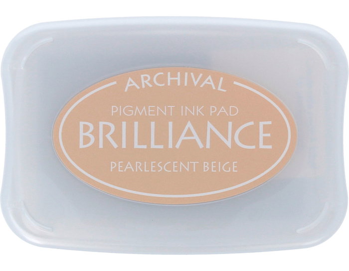 Tsukineko BRILLIANCE Tampon encreur beige perlé effet nacré 95x65mm Tsukineko BRILLIANCE Tampon encreur beige perlé effet nacré 95x65mm