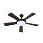 Farelek Wallis Noir Ventilateur de plafond Ø132cm 38W avec éclairage LED