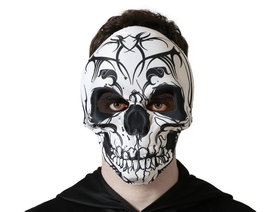 Atosa Masque Crâne Blanc et Noir avec Motifs Tribaux Style Squelette en EVA