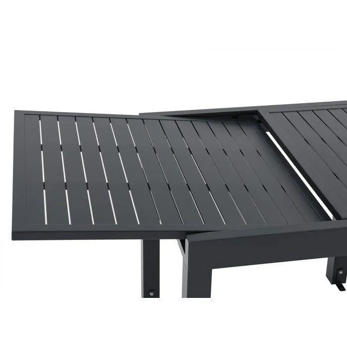 SOLOMA Table de jardin extensible 6 personnes en aluminium - Dimensions 80/160 x 80 x 75 cm