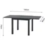 SOLOMA - SOLOMA - Table de jardin extensible pour 6 personnes en aluminium, dimensions réglables 80/160 x 80 x 75 cm