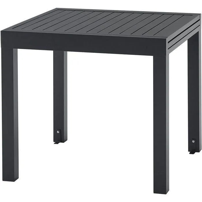 SOLOMA Table de jardin extensible 6 personnes en aluminium - Dimensions 80/160 x 80 x 75 cm