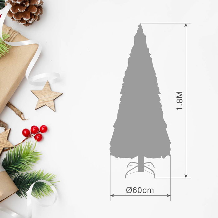 GSC Evolution Sapin de Noël artificiel type crayon Bousso 1,8m 580 branches GSC Evolution Sapin de Noël artificiel type crayon Bousso 1,8m 580 branches