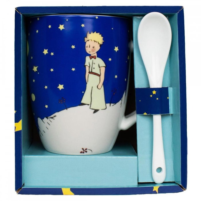 Enesco Tasse avec cuillère Le Petit Prince sous le ciel étoilé Enesco Tasse avec cuillère Le Petit Prince sous le ciel étoilé
