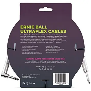 Ernieball Ultraflex Jack-Jack Blanc - 3.05 M Câble Jack