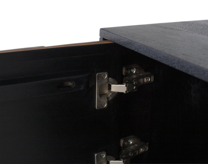 Table de Chevet en Bois de Mango et Sheesam Effet 3D Wengué et Noix - 50 x 56 x 40 cm avec Porte et Montage