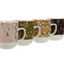 Tasse mug DKD Home Decor Marron Vert Rose Moutarde Porcelaine 380 ml (4 Unités)